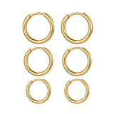 Kit 3 Argolinhas Douradas Banhado a Ouro 18k